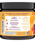 Llama Naturals Kids Probiotic with Prebiotic Fiber Vegan Organic Prebiotics and Probiotics Gummies for Gut Health Support Toddler Real Fruit Gummy Vitamins No Added Sugar Cane Peach Mango 60 Ct