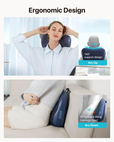 Alljoy Cordless Back Massager With Heat, Shiatsu Neck And Back Massager For Pain Relief Deep Tissue, 3D Kneading Massage Pillow For Neck, Back, And Shoulders, Gifts For Men Women