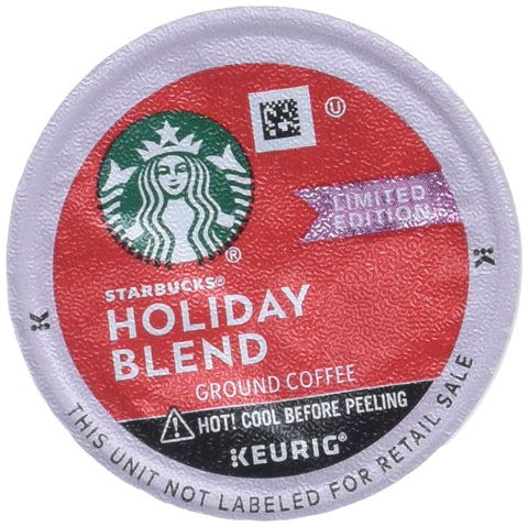 Starbucks K-Cup Coffee Pods, Medium Roast Coffee for Keurig Brewers, Holiday Blend, 100% Arabica, Limited Holiday Edition, 1 Box (32 Pods)