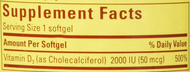Nature Made Nature Made Vitamin D3 2 000 I.U. Liquid Softgels 250-Count (Pack Of 2)