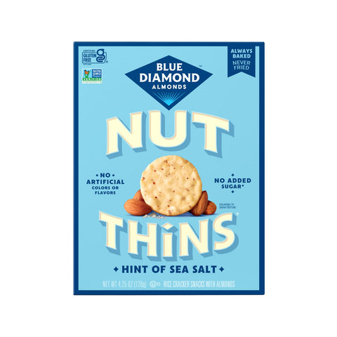 Blue Diamond Almonds Nut-Thins Hint of Sea Salt, 4.25 oz, Pack of 6