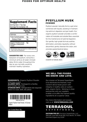 Terrasoul Superfoods Organic Psyllium Husk Powder 2 Lbs 2 Pack Superfine Texture High Purity Keto Baking