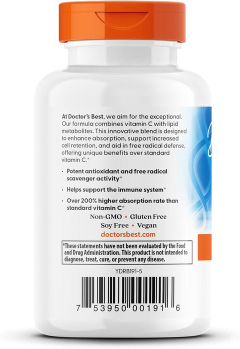 DoctorS Best High Absorption Vitamin C 500Mg With Bioflavonoids Vegan Vit C Supplement For Women and Men PurewayC Ascorbic Acid Immune Health Support Sustained Release Gluten 60 Tablets