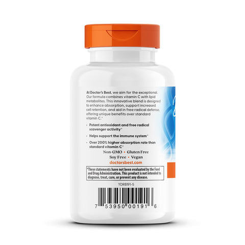 Doctor'S Best High Absorption Vitamin C 500Mg With Bioflavonoids - Vegan Vit C Supplement For Women & Men Pureway-C Ascorbic Acid Immune Health Support Sustained Release Gluten Free 60 Tablets