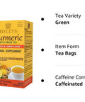 Hyleys Turmeric with Green Tea Ginger & Lemon Flavor - Natural Antioxidant Blend - 25 Tea Bags