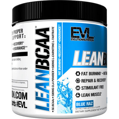 Evlution Stimulant Free Lean BCAA Powder Nutrition BCAAs Amino s Powder with CLA Carnitine and 2:1:1 Branched Chain Amino s Supports Muscle Recovery Fat Burn and Metabolism - Blue Raz