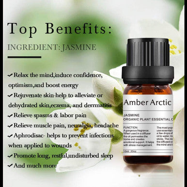 Rose Jasmine Essential Oil Set, 100% Pure Natural Aromatherapy Therapeutic Grade Essential Oils for Diffuser-2 X 10ml