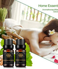 Aromatherapy Sandalwood Essential Oil Set for Diffuser, 100% Pure Patchouli Essential Oil Kit for Humidifier, 2x10ml Therapeutic Grade Essential Oils Set-Sandalwood Oil,Patchouli Oil for Home Massage