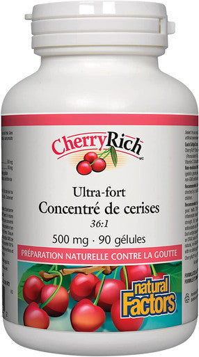 CherryRich by Natural Factors Super Strength Cherry Concentrate Antioxidant Support for Healthy Joints and Uric Acid Metabolism 90 softgels 90 servings