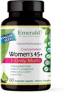EMERALD LABS Womens 45+ 1Daily Multi Complete Multivitamin for Comprehensive Support Bone and Heart Health Designed for Women 45+ GlutenFree and Vegetarian 60 Vegetable Capsules