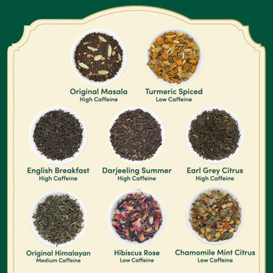 Vahdam Founder's Select - Assorted Tea in Presentation Box - 8 Flavors 40 Pyramid Tea Bags | Long Leaf Pyramid Tea Variety Pack | Premium Tea s | s for Women & Men