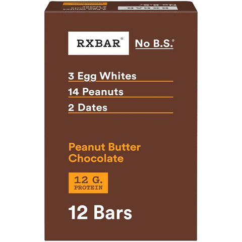RXBAR Protein Bars, Protein Snack, Snack Bars, Peanut Butter Chocolate, 18.3oz Box (10 Count)