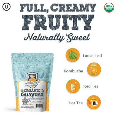 Fermentaholics Usda Organic Loose-Leaf Guayusa Tea - Perfect For Homebrewing Kombucha Hot Tea And Iced Tea - Ou her Premium Taste Aroma And Flavor