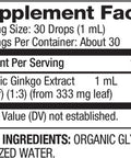 BareOrganics Ginkgo Liquid Drops, Herbal Supplement, 1 Ounce