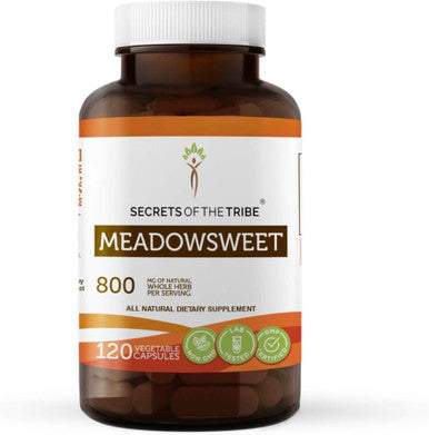 Secrets of the Tribe Meadowsweet Herb 120 Capsules, 800 mg, Meadowsweet (Filipendula ulmaria) Dried Herb (120 Capsules)