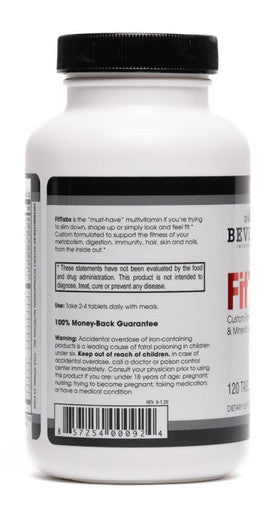 Beverly International Fit Tabs Daily Multi-Vitamin Mineral with Iron Peptonate 120 Tablets. (30 Servings) Notice The Difference. Don't Miss Out on The Healthy Benefits Your Mind and Body is Priority.