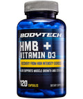 BODYTECH HMB + Vitamin D3 Supports Muscle Growth and Strength 120 Vegetable Capsules