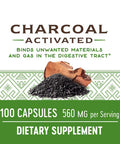 Natures Way Activated Charcoal Intestinal Cleanser Capsule, 260 Mg - 100 Per Pack - 3 Packs Per Case.3