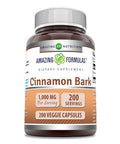 Amazing Formulas Cinnamon Bark Supplement | 1000 Mg | 200 Veggie Capsules | Non-Gmo | Gluten-Free | Made In Usa