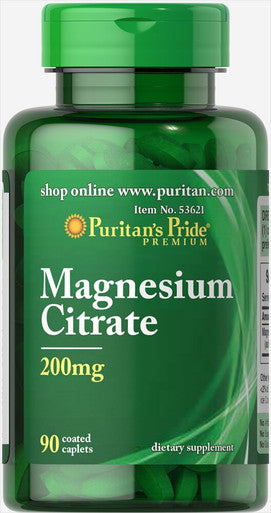 Puritan's Pride Magnesium Citrate 200mg-90 Caplets