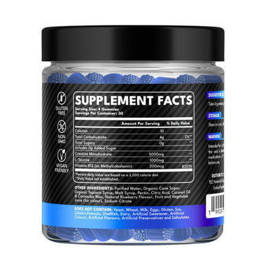 GummiJoy | Creatine Gummies 5000mg | 120 Max Strength Muscle Growth | Recovery Supplements for Men & Women | Creatine Monohydrate Plus B12 and L-Taurine | Blueberry Flavour | 1 Month Supply
