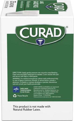 Curad Large Pro-Gauze Pads 4" x 4" 25 Count (Pack of 24)