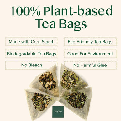 Vahdam Tea Variety Pack - 15 Pyramid Individually Wrapped Tea Bags For True Freshness & Flavour | Assorted Tea Sampler | Long Leaf Pyramid Tea Bags Variety Pack | s for Women & Men Tea Set