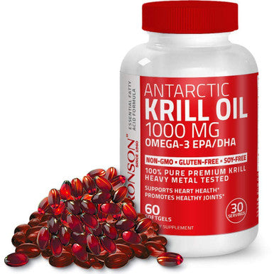 Bronson Probiotic 50 Billion Cfu + Prebiotic With Apple Polyphenols & Pineapple Fruit Extrac Antarctic Krill Oil 1000 Mg With Omega-3S Epa Dha
