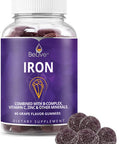 Belive Iron Gummies - Multivitamin With Iron, Vitamins & Zinc For Blood Oxygen - Grape Flavor, Vegan Supplement For Women, Men & Kids