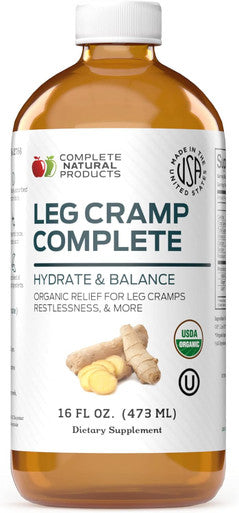 Complete Natural Products Leg Cramp Complete 16Oz - Natural Liquid Organic Amish Muscle, Foot & Leg Cramp Remedy Relief, Vitamin, & Supplement