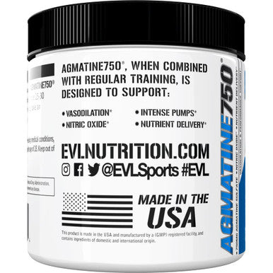 Evlution Agmatine Sulfate Nitric Oxide Powder Nutrition High Strength Agmatine Sulfate Powder Nitric Oxide Supplement for High Intensity Muscle Growth Recovery and Performance - Unflavored
