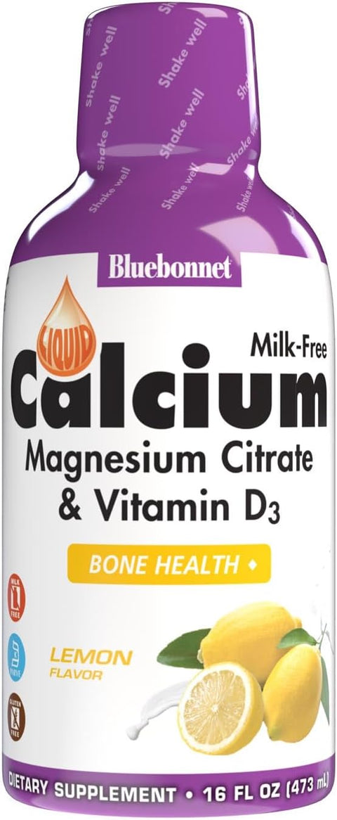Bluebonnet Nutrition Liquid Calcium Citrate Calcium Citrate Magnesium Citrate Vitamin D3 Bone Health Gluten Free Soy Free Milk Free Kosher 32 Servings Strawberry Flavor 16 Fl Oz (Pack of 1)