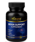 Ageless Brain Supplements for Memory and Focus & Cognitive Improvement | Nootropic Brain Supplement for Men & Women | Support Mental Clarity & Neuro Health | Including Vitamin B6, B12, 60 Capsules