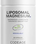 Codeage Liposomal Magnesium L-Threonate Supplement Patented Magtein Magnesium Threonate for Brain Health Memory and Cognitive Function Support Bioavailable L Threonate Non-GMO - 90 Capsules