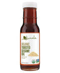 Kevala Organic Toasted Sesame Oil Cold Pressed and Unrefined Oil for Daily Cooking and Baking Made with Top Selection Roasted Sesame Seeds Great for StirFry Vegetables 8 oz Glass Bottle