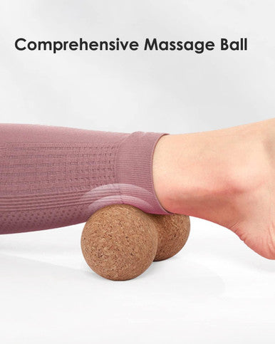 Kitwild Cork Peanut Massage Ball, Peanut Double Lacrosse Massage Ball For Deep Tissue Muscle Massage, Myofascial Release, Muscle Knots, And Yoga Therapy