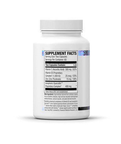 Tesseract Medical Research QuerciSorb Immuphore SR Ionophoric-Quercetin Complex Immune Health Supplement, 400mg, 120 Capsules