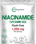 Micro Ingredients Vitamin B3 Niacinamide 500mg Per Capsule 400 Capsules | 1000mg Flush Niacin Per Serving Essential B Vitamin Supplement | Skin Care Health & Energy Support | Non-GMO Gluten