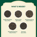 Vahdam Assorted Black Tea Sampler Set (5 Flavors 20 Tea Bags) Gluten Non GMO | Tea Variety Pack - Long Leaf Pyramid Black Tea Bags Variety Pack | s for Women & Men Tea Set