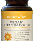 Naturewise Vegan Vitamin D3 5000Iu (125 Mcg) + Vitamin K2 (100Mcg )