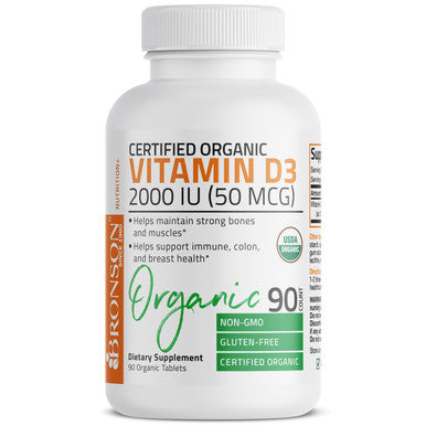 Bronson Vitamin D3 USDA Certified Organic - 2,000 IU 90 Count
