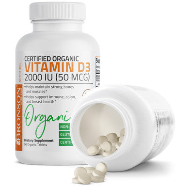Bronson Vitamin D3 USDA Certified Organic - 2,000 IU 90 Count