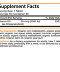 Bronson Vitamin D3 USDA Certified Organic - 2,000 IU 360 Count