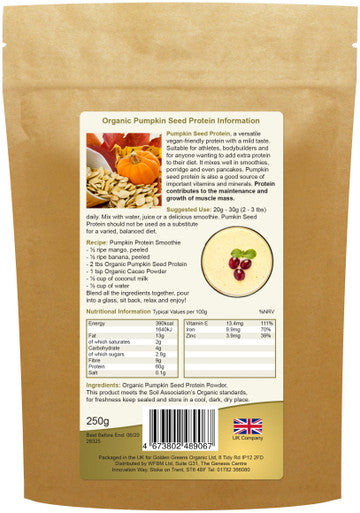 Golden Greens (Greens Organic) Organic Pumpkin Seed Protein 250g