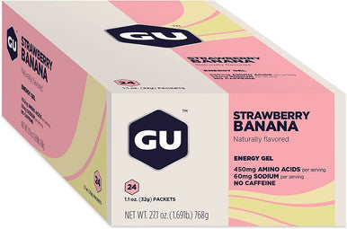 GU Energy Original Sports Nutrition Energy Gel 24-Count Strawberry Banana