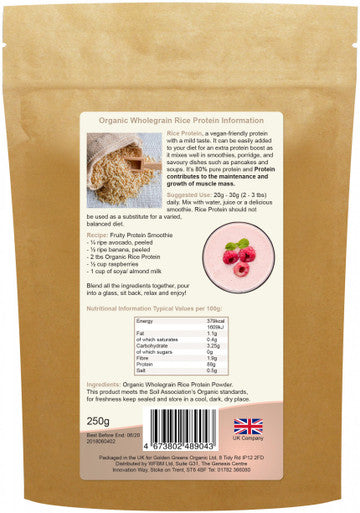 Golden Greens (Greens Organic) Organic Rice Protein 250g