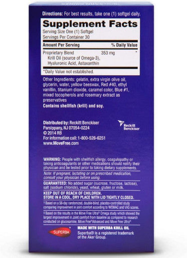 Move Free Ultra Omega 30 SoftGel By Schiff/Bio Foods