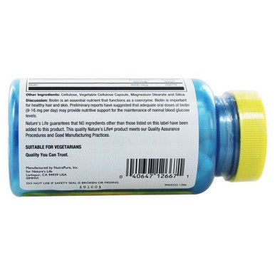 Nature's Life Biotin 8,000 mcg | 60 ct