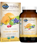 Garden of Life Organic Vitamin D - mykind Organics Vegan D3 Chewable - Raspberry Lemon, 2,000 IU (50mcg) Whole Food Vitamin D3 from Lichen Plus Food & Mushroom Blend, Gluten Free, 30 Chewable Tablets