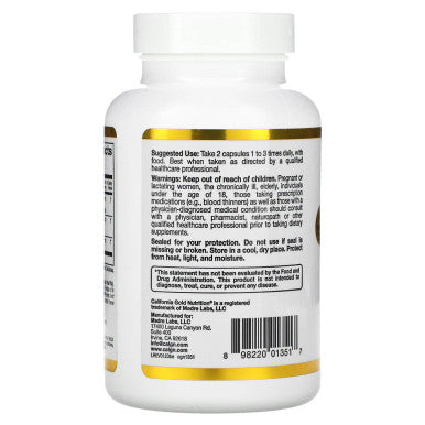 California Gold Nutrition Boswellia Extract, Plus Turmeric Extract, 250 mg, 120 Veggie Capsules